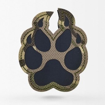 Shaped tactical paw patch multicam