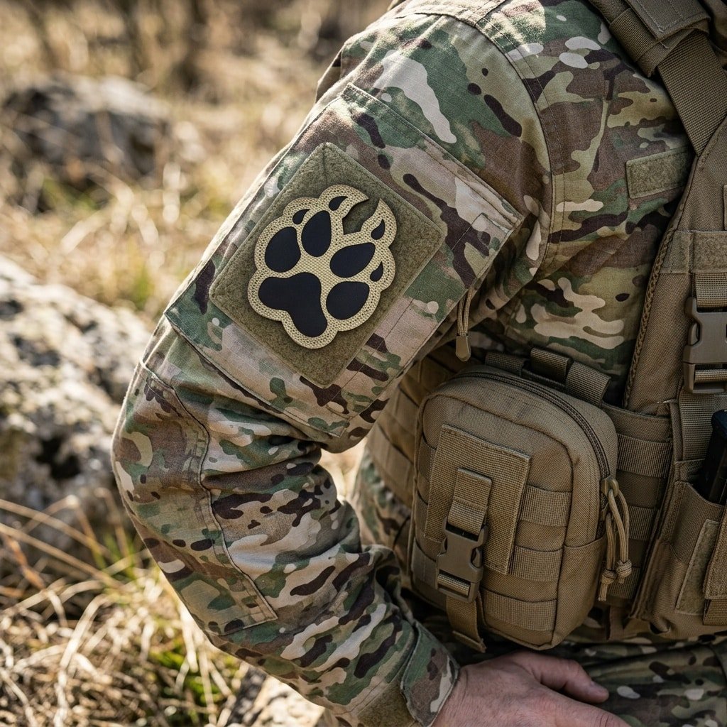 Shaped tactical paw patch