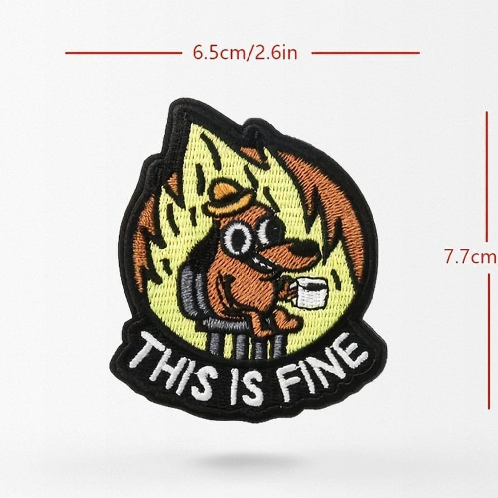 This is fine śmieszna memowa naszywka - obrazek 3