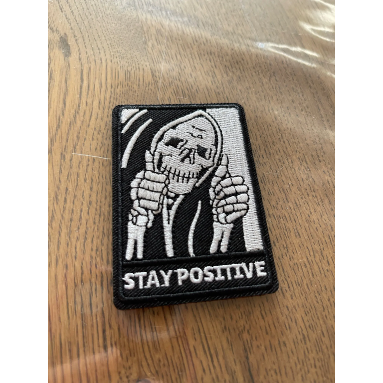 Click to view full screen Stay Positive Skull Patch photo review